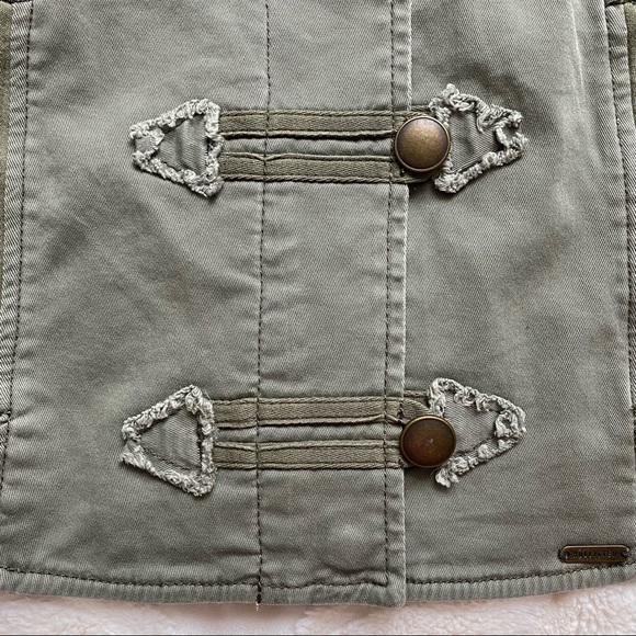 Hollister Green Button Up Utility Jacket Women’s Size Medium - Picture 9 of 11